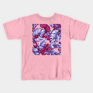 Tropical Leaves Camouflage Of Banana and Monstera 5 Kids T-Shirt